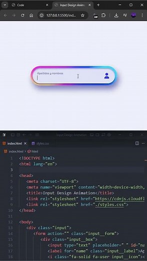 Input Design Animation #programación #javascript #desarrolloweb #input #animation #code #efects