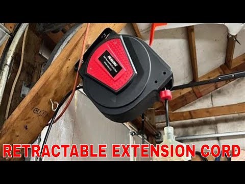 50Ft Retractable Extension Cord Reel Unboxing, Installation and Review