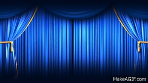 opening blue curtain gif on Make a GIF