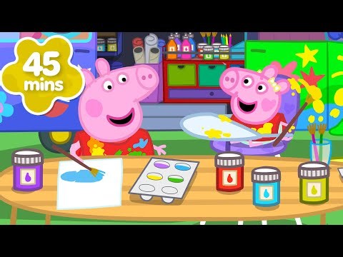 Peppa Pig paints and learns COLORS with Baby Evie! 🎨 | Peppa Pig Stories
