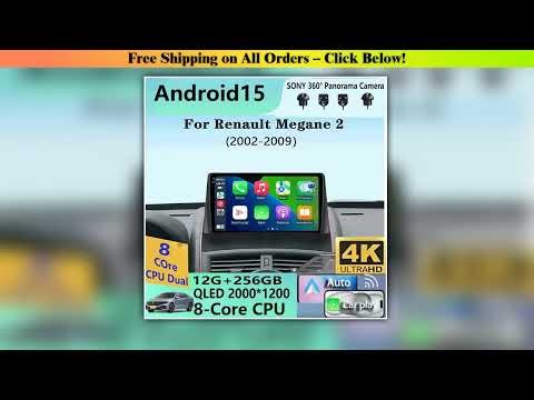 Android 15 Carplay Auto For Renault Megane 2 2002 2003 2004 2005 2006 2007 2008 2009 Multimedia