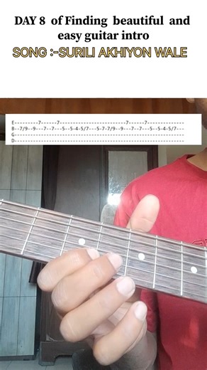 Surili ankhiyon wale guitar intro🎸easy for beginners #shorts #guitar