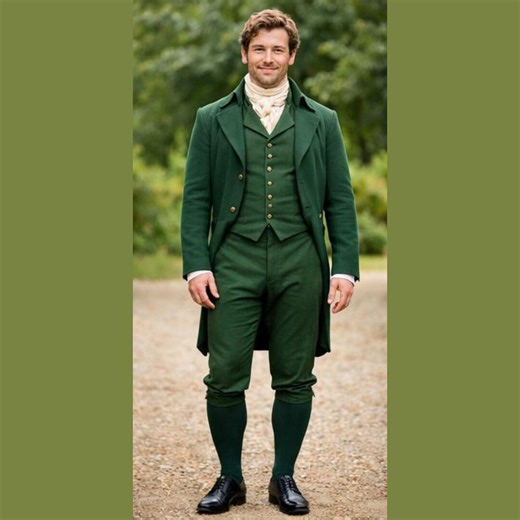Men's Dark Green Wool Tailcoat, Handmade Jane Austen-inspired Wool Coat - Etsy