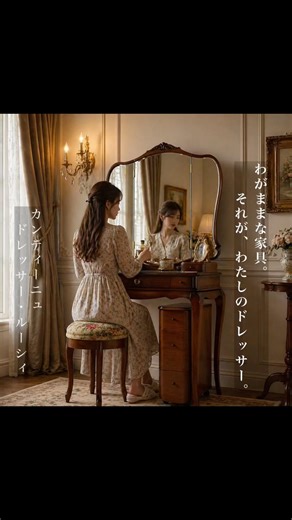 わがままな家具。それが、わたしのドレッサー。 #松永工房 #カンティーニュ #クラシック家具 #ドレッサー #クラシックインテリア