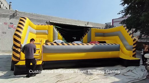 Commercial Xtreme Wipeout Ball Run Inflatable Castle Leaps-N-Bounds Big Baller Jumping Interactive Sports Facility