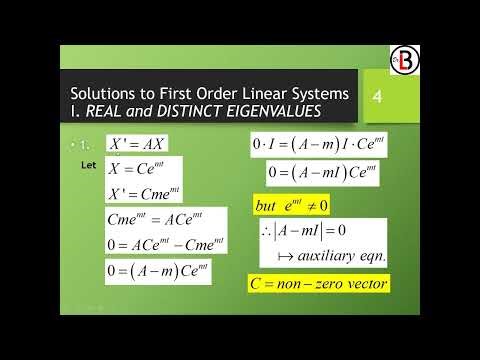 Homogeneous Linear Systems (Real and Distinct Eigenvalues) - Advanced Mathematics