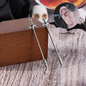 14G Sword Industrial Barbell/industrial Ring/threaded Industrial Earrings/industrial Piercing/industrial Bar/industrial Jewelry/38mm - Etsy