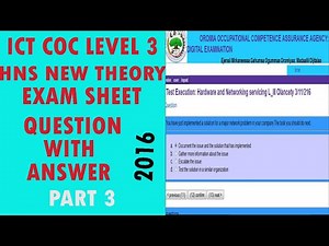 ICT COC LEVEL 3 THEORY NEW EXAM SHEET QUESTION WITH ANSWER PART 3