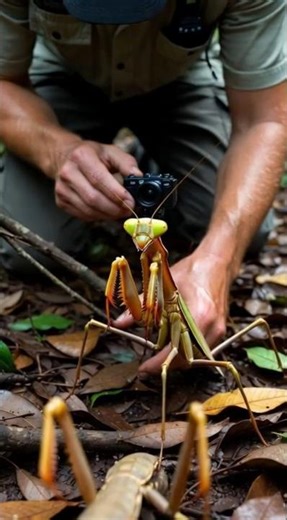 Praying Mantis POV: The Silent Hunter Strikes ⚡ #Shorts