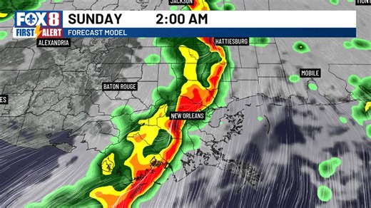 A strong line of storm causing power outages in western Louisiana is heading east. It's expected to arrive to SE LA after midnight. Damaging wind and tornadoes are possible. #nola #lawx #mswx | FOX 8 WVUE Weather Team