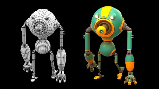 【Maya角色建模】从拉box开始教你，卡通机器人结构布线人物建模教程！Maya新手入门教程，Maya建模教程