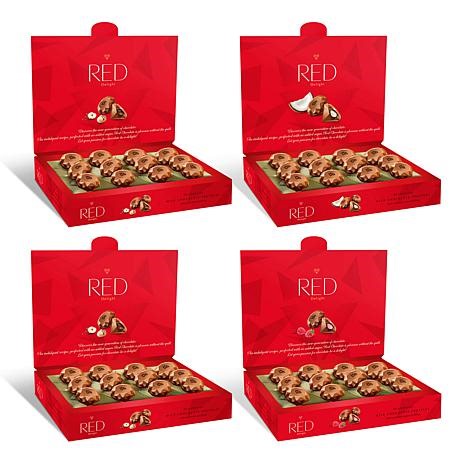 RED Chocolate 4-pack Flavor Variety Diamond Truffles AS | HSN