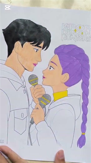 kpop hunters rumi colouring #art #trending #glitter #shorts #kpopdemonhunters