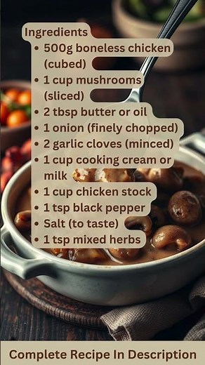 Chicken Mushroom Gravy Recipe by What Shall I Cook