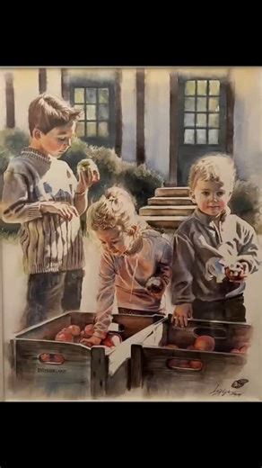 #art #artistsoninstagram #aquarelle #artgallery #watercolor #portraits #childrensportraits #autumn #automne🍁 | Lise St-Cyr Artiste