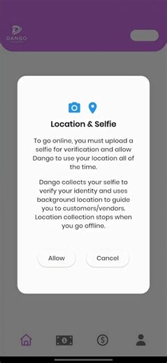 Background Location Usage – Dango Delivery Agent App