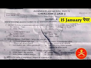 Army Agniveer GD Original Paper 2023 | 15 JAn Army Original Paper 2023 | 15 Jan Agniveer GD Paper