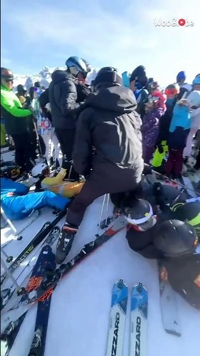 Funny Ski Fail: Skiers Topple Like Snowy Dominoes || WooGlobe