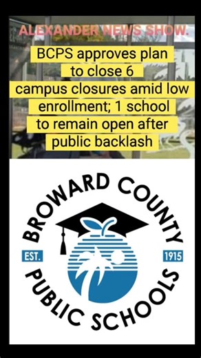 BCPS approves plan to close 6 campus closures amid low enrollment; 1 school to remain open after public backlash. Broward County Public Schools has voted to close six campuses next fall due to steep enrollment declines, but one school—Bair Middle—won an unexpected reprieve after an intense wave of community backlash. 📉 Six Schools to Shut Down, One Saved - The Broward County School Board approved a sweeping consolidation plan after years of shrinking enrollment and tens of thousands of empty se