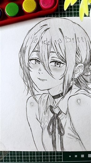 how to draw (Reze) face ✏️👀 #howtodraw #chainsawman #鬼滅の刃 #イラスト