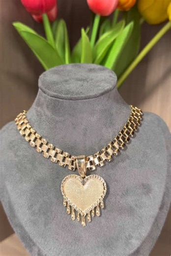 #rolex #nuggets #handmadejewelry #heartnecklace #rolexwatch