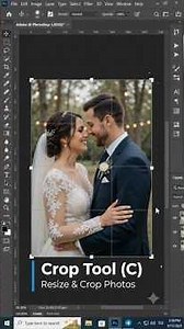 Photoshop Crop Tool (C) Explained in 30 Seconds! ✂️ | Crop & Straighten Photos #Shorts