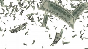 Falling money on white background. 4K | Premium Stock Video Footage