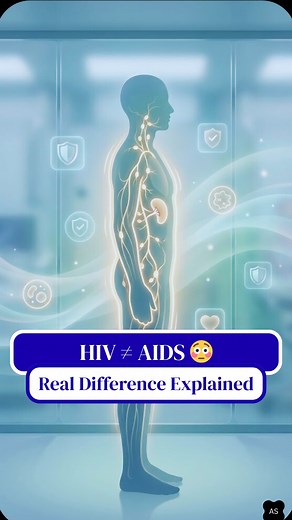 Maan Sharma on Instagram: "HIV aur AIDS same nahi hote! 😳 HIV ek virus hai jo immune system ko attack karta hai. Agar treatment na mile, tab jaakar HIV → AIDS ban sakta hai. Early detection aur medicines se log normal life jee sakte hain. Knowledge hi sabse bada protection hai. 🧠 👇 Comment: Kya aapko pehle yeh difference pata tha? #hivawareness #aidsfacts #healthscience #medicalexplained #learnsomethingnew"