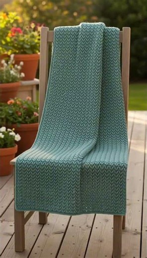 Download Chevron Grain Crochet Blanket Pattern in bio #crochet