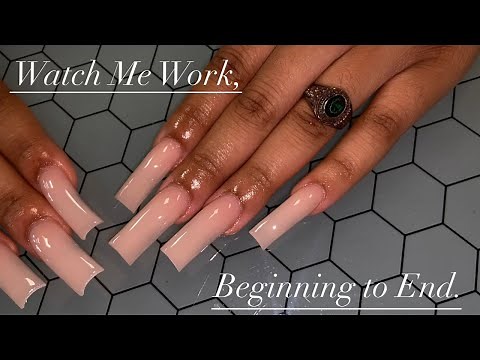 FULL ACRYLIC PROCESS BEGINNING TO END| HOW TO DO ACRYLIC NAILS| WATCH ME WORK