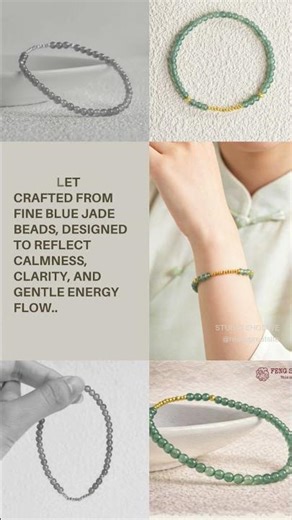 Calm Flow Blue Jade Bead Bracelet Heart Awakening