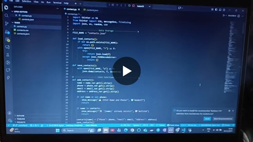 #codsoft #python #programming #contactbook #tkinter #internship #codingjourney #gui #development #pythonproject | Sweety Prasad