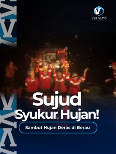 Sejumlah petugas-relawan pemadam kebakaran hutan dan lahan (karhutla) di Berau melakukan sujud syukur saat hujan deras melanda kawasan tersebut pada Rabu (9/9) malam. Tampak petugas yang berada di posko gabungan penanganan karhutla juga bersorak-sorai kegirangan di tengah guyuran hujan deras. Hujan deras tersebut turun di tengah penanganan karhutla di Berau yang belum selesai. Berau rencananya juga menjadi salah satu titik kebakaran yang pedamannya akan dioptimalkan melalui operasi udara. sc: ti