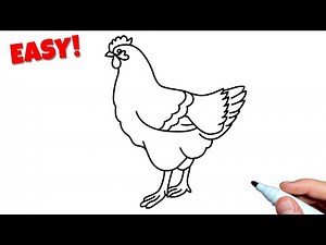 How to draw a chicken easy | Drawing a rooster step by step