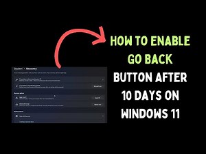 How to Enable Go Back Button After 10 Days on Windows 11