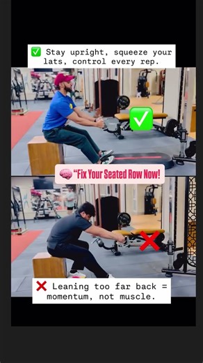 Correct and incorrect seated Rowing #ytshorts #posturecorrection