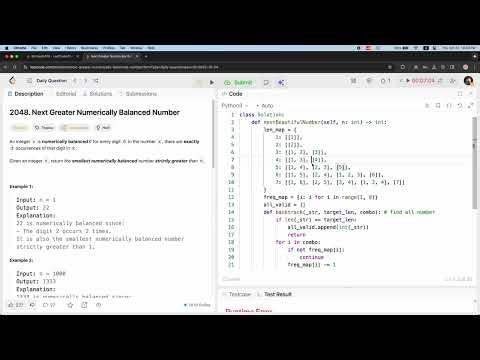 LeetCode 2048 - Next Greater Numerically Balanced Number | Practice + Walkthrough
