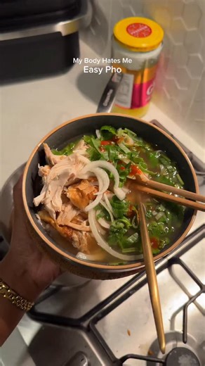 Ruthy on Instagram: "save now, cook later! Recipe ⭐️ Broth Rotisserie chicken Carcass Chicken Juice Toasted in cheesecloth: 3 star anise, Cinnamon sticks, 2 Cardammon pods, 1 tsp cloves, and 1 tbsp fennel seeds, 1tsp coriander powder/seeds 1 toasted onion 1 ginger 3.5 Litres of water 3 tbsp fish sauce 2 tbsp Sugar (everyone uses rock sugar) To serve Hoisin Sauce Sriracha Coriander Lime Chicken pieces Sliced onion soaked in icy water to get rid of tangy taste Pho noodles (@rolld_vietnamese ) groc
