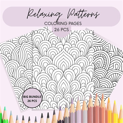 Geometric Patterns Coloring Pages for Adults. Relaxing Coloring Sheets. Stress Relief Art Therapy. Printable Designs. - Etsy
