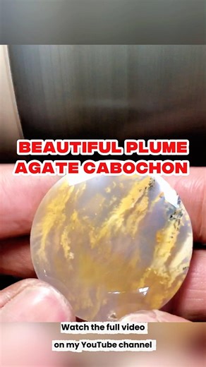 Plume Agate | Cabochon Making Process #gemstonejewelry #gemstone #cabochon #lapidary #agate