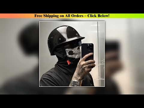 2025 New Carbon Fiber Black Japan Korea Style Chopper Half Face Cruiser Motorcycle Helmet Baseball