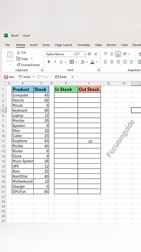 How to create an inventory tracker in excel In this video I will show you How to create an inventory tr...ching the video! If you like the video please don’t forget to like it. and Follow the account to increase your excel know #focusinguide #exceltips #tutorial #trandingreels | Focusinguide | Facebook