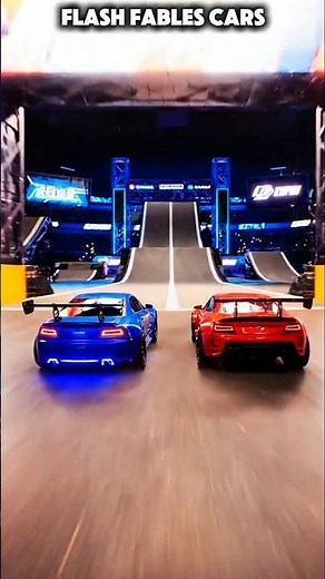 RC Cars Jump Arena Madness! 🚗💥 Colorful Toy Car Jumps Stunts & Epic Slow Motion in 4K #shorts #rccar