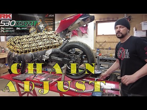 How To Adjust Your Motorcycle Chain | Chain Adjustment On A CBR 1000 | Adjusting A Motorcycle Chain