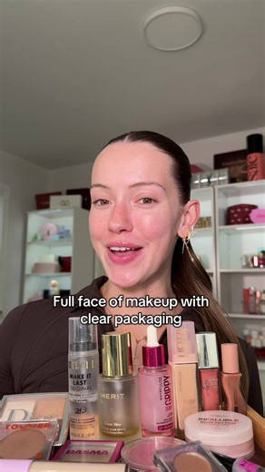 full face of makeup with clear packaging #makeupchallenge | makeup