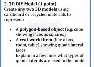 Create any two 3D models using cardboard or recycled materials ... | Filo