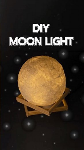 DIY Moon Light 🌙✨ | Easy Moon Lamp at Home | Aesthetic Room Decor #Shorts