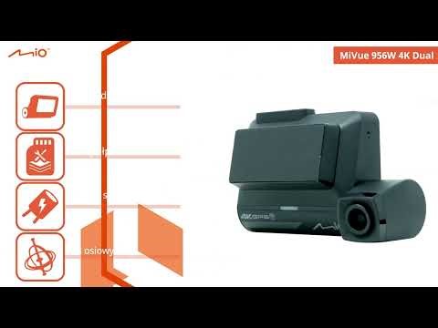 Mio MiVue 956W Dual – kamera samochodowa przód tył 4K HDR + Full HD, GPS, WiFi, sterowanie głosowe