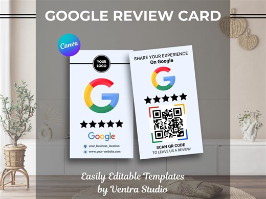 Google Review QR Code Sign | Editable Canva Template for Customer Feedback - Etsy