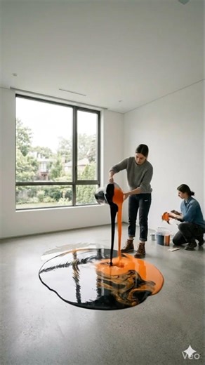 Fire Epoxy Floor Bedroom Transformation #floor #epoxy #wood #house #shorts